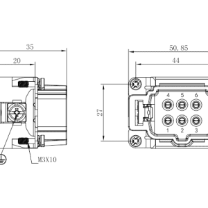 Lõi Đực Đầu Nối Chịu Tải Nặng SUPU SE-006-MZ - Ảnh 2