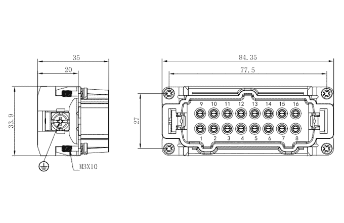 Lõi Tiếp Điểm Đực Cho Đầu Nối Chịu Tải Nặng SUPU SE-016-MZ - Ảnh 2