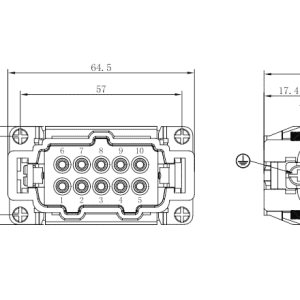 Lõi Tiếp Điểm Đầu Nối Chịu Tải Nặng Chân Đực 10 Cực Đấu Vít SUPU SE-010-M - Ảnh 2