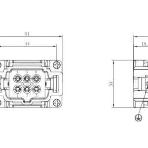 Mô Đun Chân Cắm Đầu Nối Công Nghiệp Chịu Tải Nặng SUPU SE-006-MS - Ảnh 2