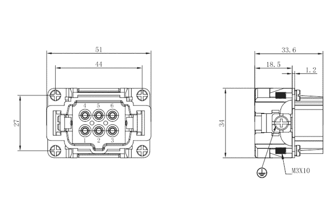 Mô Đun Chân Cắm Đầu Nối Công Nghiệp Chịu Tải Nặng SUPU SE-006-MS - Ảnh 2