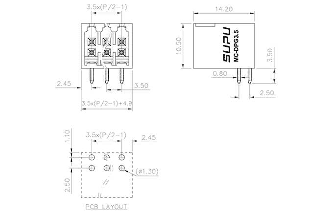 Rắc Cắm PCB SUPU MC-DPG3.5HXX-3500 - Ảnh 2