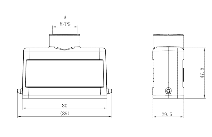 Vỏ Bảo Vệ Đầu Nối Công Nghiệp SUPU S16A-TE-2B-PG16 (Lối Cáp Vào Trên, Ren PG16) - Ảnh 2