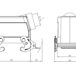 Vỏ Bọc Đầu Nối Chịu Tải Nặng Loại Cổng Cáp Bên 2 Khóa Gạt SUPU S32A-SE-2L.M-M25 - Ảnh 2