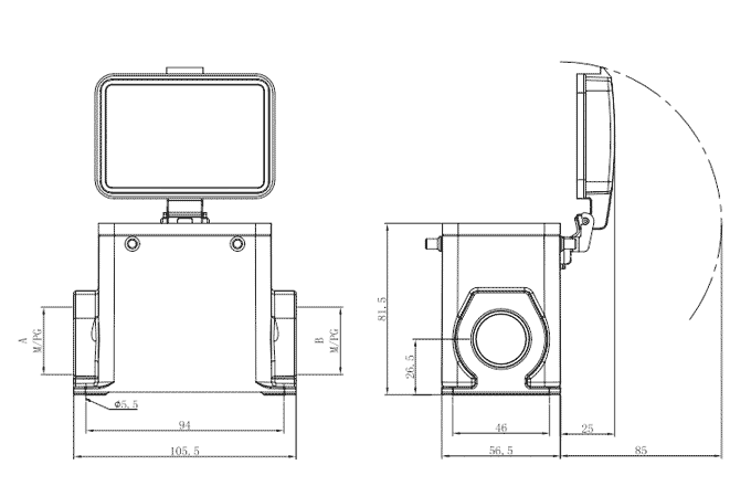 Vỏ Đầu Nối Chịu Tải Nặng Gắn Bề Mặt SUPU S32A-SM-4B-2M32-PC - Ảnh 2