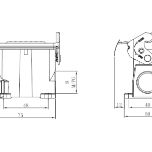 Vỏ Đầu Nối Chịu Tải Nặng SUPU S10A Lắp Bề Mặt S10A-SM-1L.M-M25 - Ảnh 2