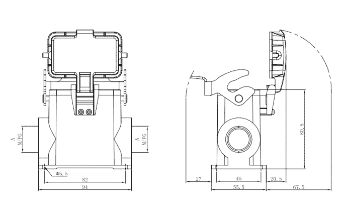 Vỏ Đầu Nối Chịu Tải Nặng SUPU S10B-SMH-1L.M-2M32-PC - Ảnh 2