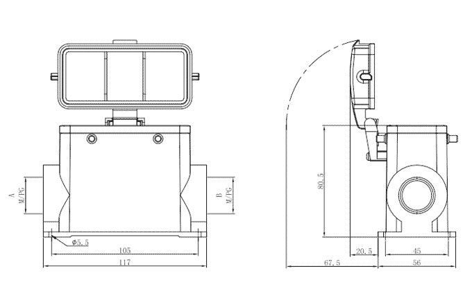 Vỏ Đầu Nối Chịu Tải Nặng Gắn Bề Mặt S16B SUPU S16B-SMH-4B-2PG29-PC - Ảnh 2