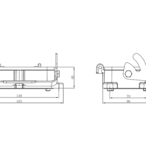 Vỏ Đầu Nối Chữ Nhật Chịu Tải Nặng SUPU S48B-BM-1L.M - Ảnh 2