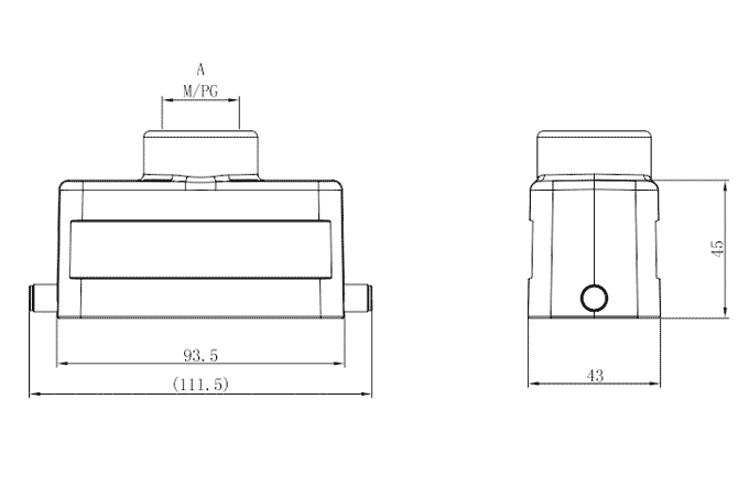 Vỏ Đầu Nối Công Nghiệp Chịu Tải Nặng Lối Cáp Trên SUPU S16B-TE-2B-M25 - Ảnh 2