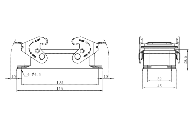 Vỏ Đầu Nối Công Nghiệp Chịu Tải Nặng SUPU S16B-BM-2L.M - Ảnh 2