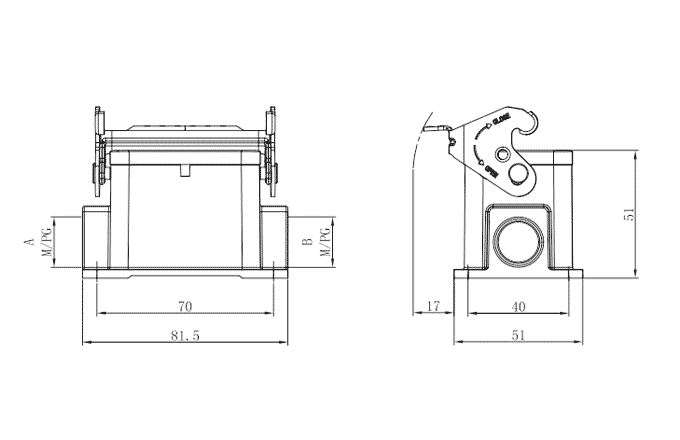 Vỏ Đầu Nối Công Nghiệp Chịu Tải Nặng SUPU S6B-SM-1L.M-PG16 - Ảnh 2