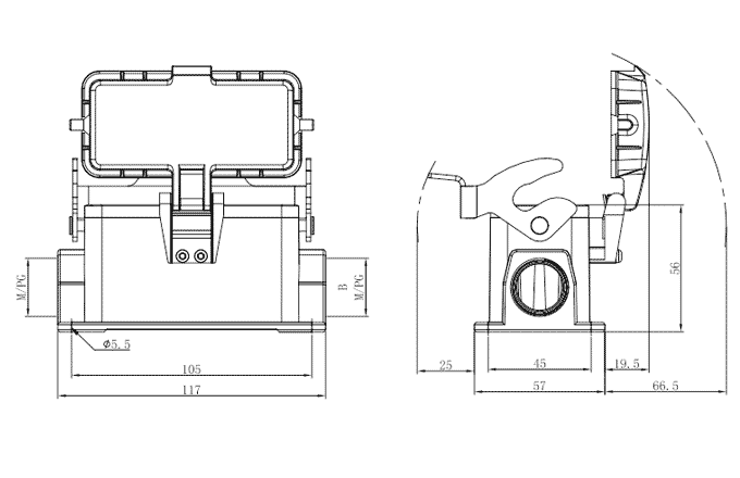 Vỏ Đầu Nối Công Nghiệp Chịu Tải SUPU S16B-SM-1L.M-PG21-MC - Ảnh 2