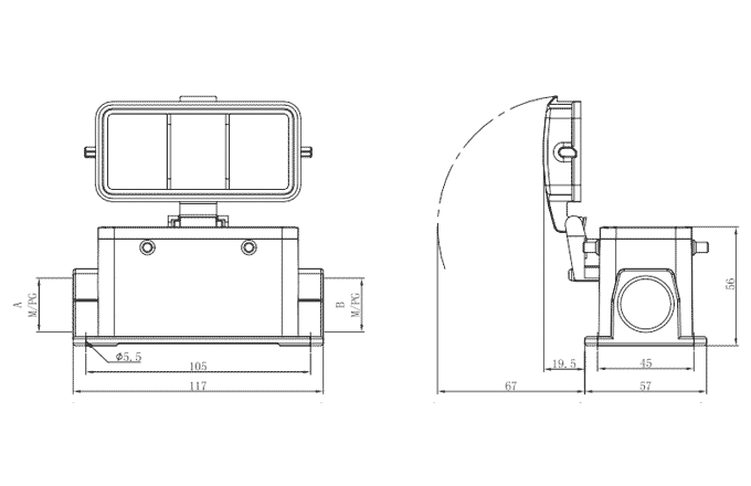 Vỏ Đầu Nối Công Nghiệp Hạng Nặng SUPU S16B-SM-4B-2PG21-PC - Ảnh 2