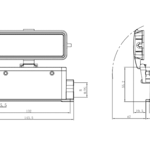 Vỏ Đầu Nối Công Nghiệp Nặng Lắp Bề Mặt SUPU S24B-SM-4B-2M25-MC - Ảnh 2