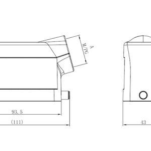 Vỏ Đầu Nối Công Nghiệp Nặng Lối Cáp Bên SUPU S16B-SE-2B-M25 - Ảnh 2