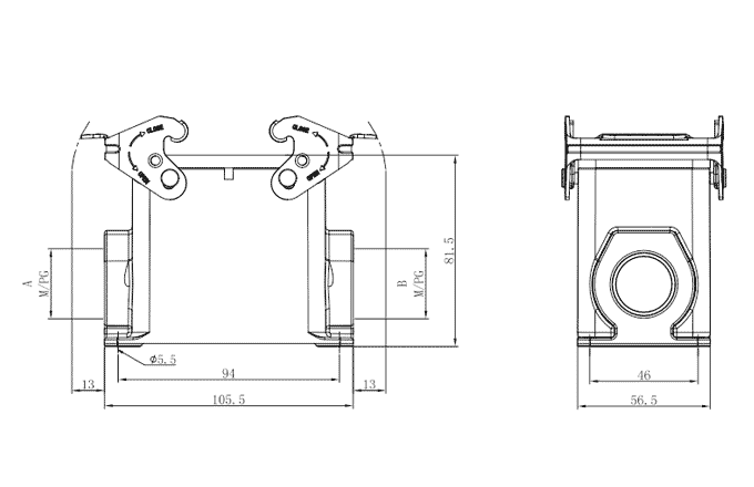 Vỏ Đầu Nối Công Nghiệp Tải Nặng SUPU S32A-SM-2L.M-M25 - Ảnh 2
