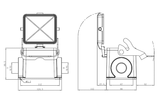 Vỏ Đầu Nối Công Nghiệp Chịu Tải Nặng Lắp Bề Mặt SUPU S32B-SM-1L.M-2PG36-PC - Ảnh 2