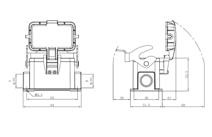 Vỏ Đầu Nối Tải Nặng SUPU S10B-SM-1L.M-PG16-MC - Ảnh 2