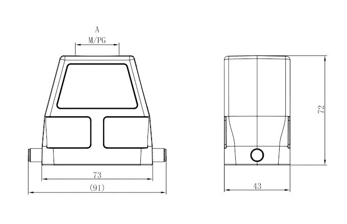 Vỏ Đầu Nối Tải Nặng SUPU S10B-TEH-2B-M32 - Ảnh 2