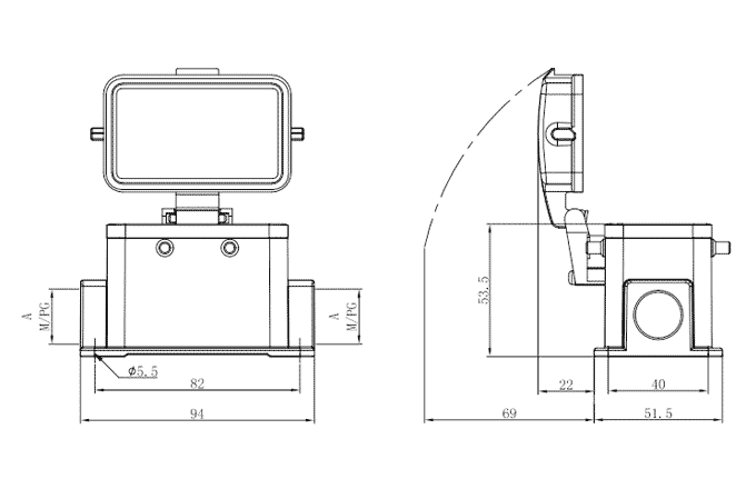 Vỏ Đáy Kết Nối Chịu Tải Nặng SUPU S10B-SM-4B-M20-PC - Ảnh 2