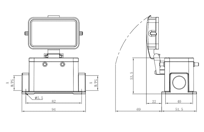 Vỏ Đế Đầu Nối Công Nghiệp Chịu Tải SUPU S10B-SM-4B-M25-MC - Ảnh 2