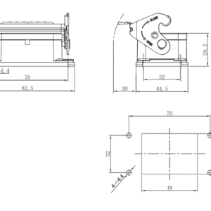 Vỏ Đế Đầu Nối Công Nghiệp Tải Nặng Gắn Vách SUPU S6B-BM-1L.M - Ảnh 2