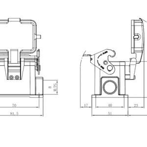Vỏ Hộp Cáp Công Nghiệp Gắn Bề Mặt SUPU S6B-SM-1L.M-2M25-MC - Ảnh 2