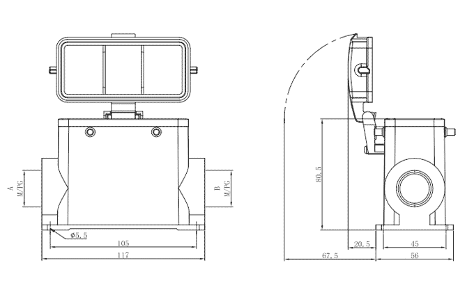 Vỏ Hộp Kết Nối Công Nghiệp Chịu Tải Nặng SUPU S16B-SMH-4B-2M32-MC - Ảnh 2