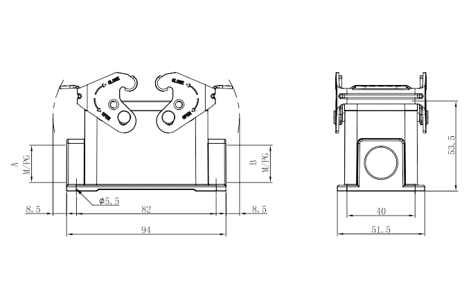 Vỏ Hộp Nối Công Nghiệp Tải Nặng SUPU S10B-SM-2L.M-M20 - Ảnh 2
