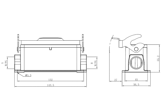 Vỏ Kết Nối Công Nghiệp Chịu Tải Nặng SUPU S24B-SM-1L.M-2PG21 - Ảnh 2