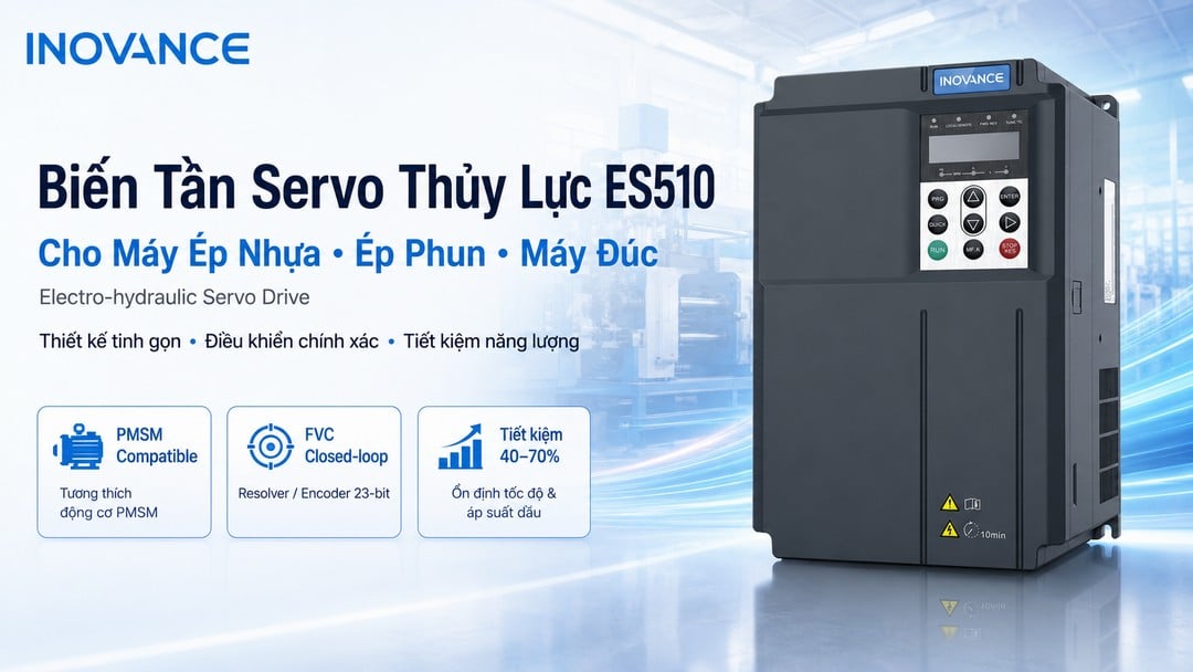 Biến Tần Servo Thủy Lực Inovance ES510 Cho Máy Ép Nhựa, Ép Phun, Máy Đúc