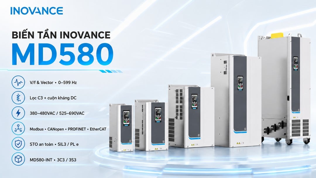 Biến tần Inovance MD580 hoạt động ổn định nhờ thuật toán điều khiển V/f