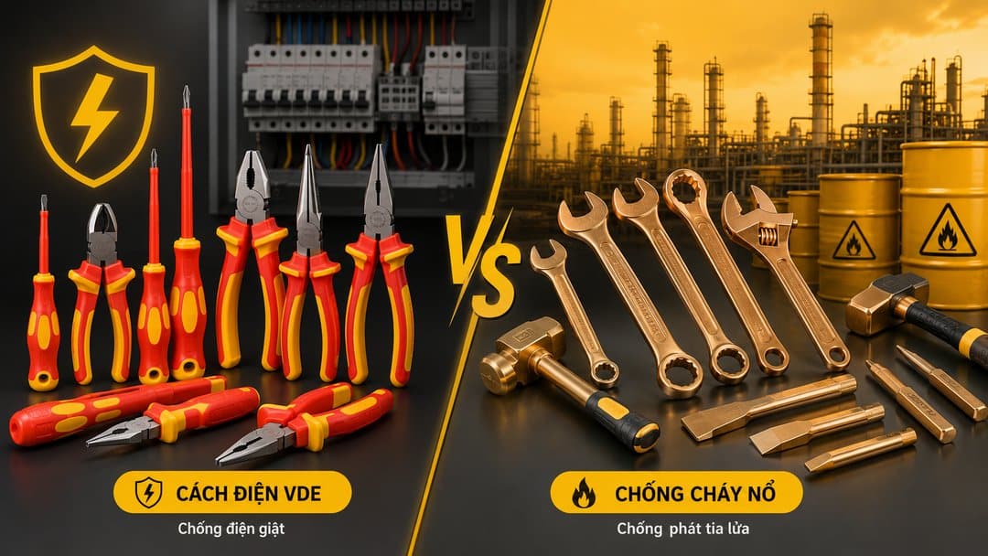Dụng cụ cách điện VDE và chống cháy nổ khác nhau thế nào