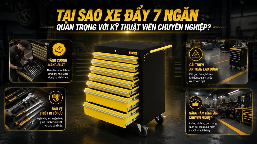 Tại Sao Xe Đẩy 7 Ngăn Quan Trọng Với Kỹ Thuật Viên Chuyên Nghiệp?